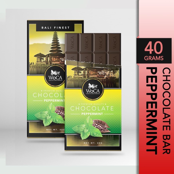 

504Oekho Woca Cokelat Peppermint Premium Chocolate Bar 40 Gram - 1 Pc 6J477iyfi