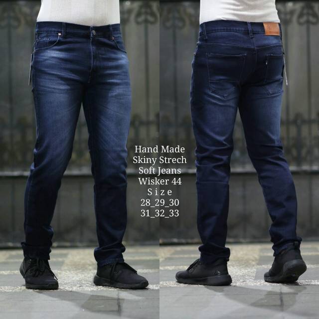 Celana Jeans Pria Putih Polos Whisker Thin Brown (29-34) Acid Wash Premium