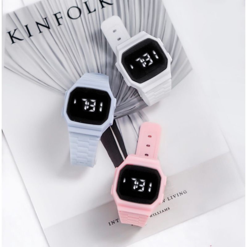 Jam Tangan LED Digital Pria Wanita Import Fashion Trend Couple Anak