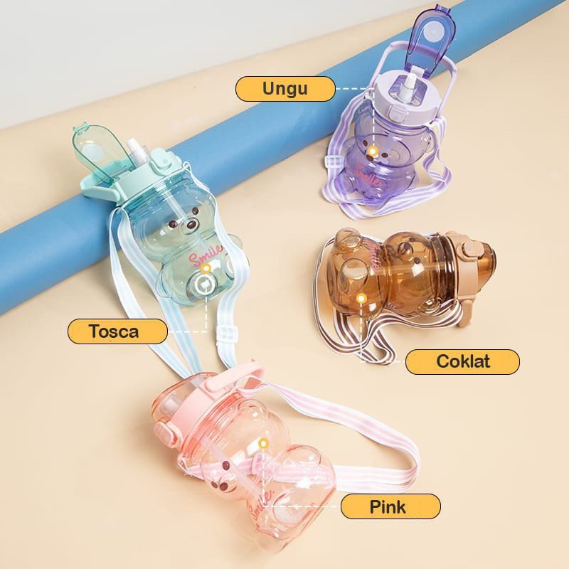 Botol Minum Anak Bentuk Boneka Beruang Teddy Bear Bear Shape Water Bottle Clear Bottle 1400ML