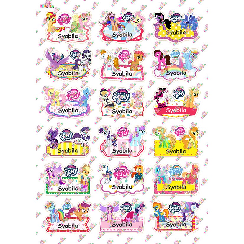 

LABEL NAMA LITTLE PONY 72 STIKER-ANTI AIR/ROBEK/LUNTUR -4 Nama LP7M4