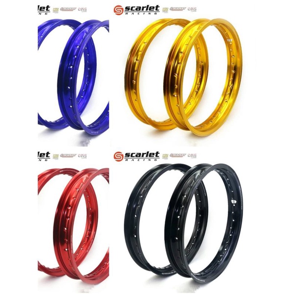 VELG SCARLET RING 17 LEBAR 160 X 185 WR HOLE 36 VELG RACING KLX 150 CRF  150 L TRAIL SUPERMOTO VELG 