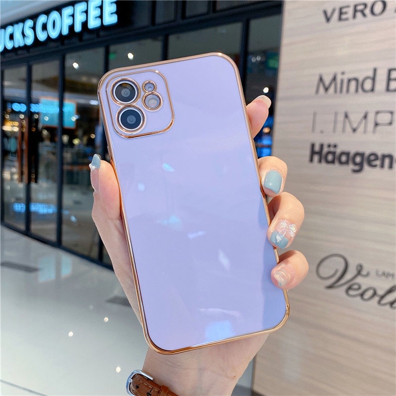 Case Electroplating Warna Polos Untuk IPhone 7 8plus 11 12 Pro Max I Xs Max Xr X Csd