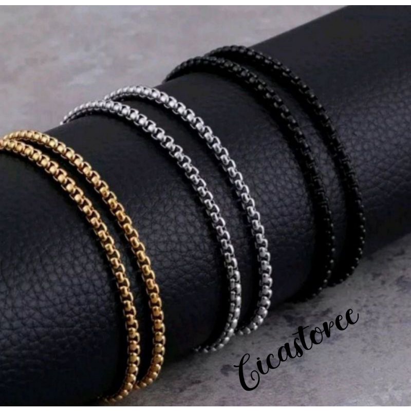 Kalung Rantai Rolo/kalung titanium Anti karat