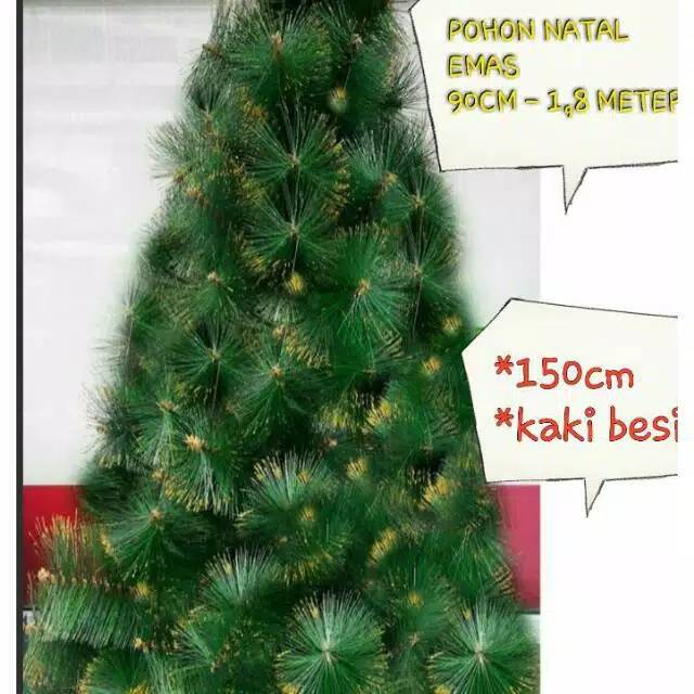 Pohon natal 5feet (1.5meter) gratis 2 tinsel (slinger)dan 6bola bola