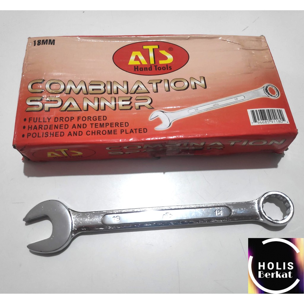 Kunci Ring Pas 18 mm / Combination Spanner Wrench Kombinasi 18 mm ATS