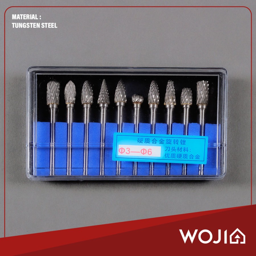 Mata Bor Tuner Set 10 pcs Porting Gerinda Grinder Tungsten Carbide WOJIA