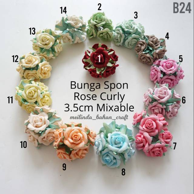 Bunga Spon Rose Curly Bahan Gabus Lembut Per Ikat 6 Pcs Tidak Mix Bunga Hias Kerajinan Souvenir B24 Shopee Indonesia