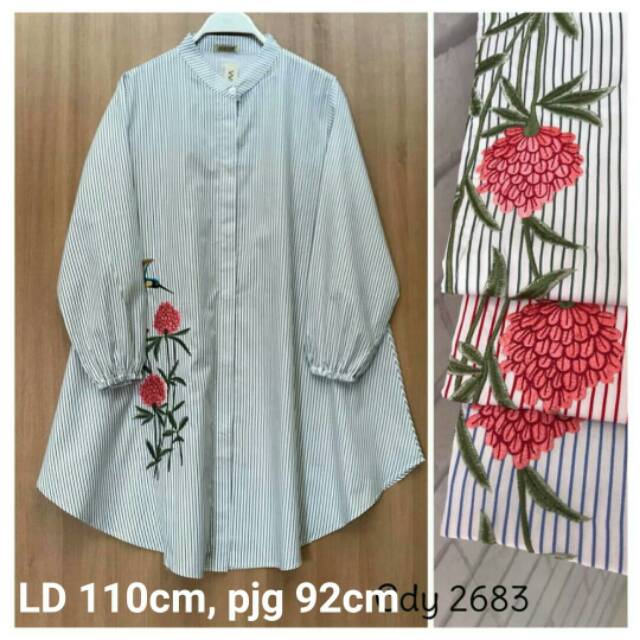 Tunik stripe bordir by warna