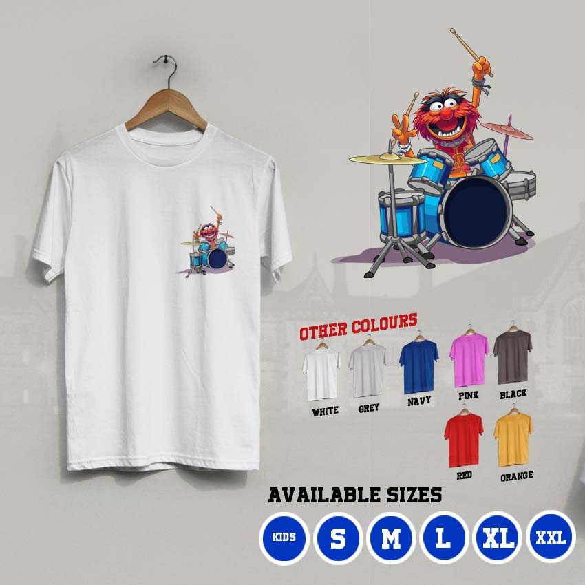 K/89 Kaos Distro Custom Animal The Muppet Show Drummer T-Shirt