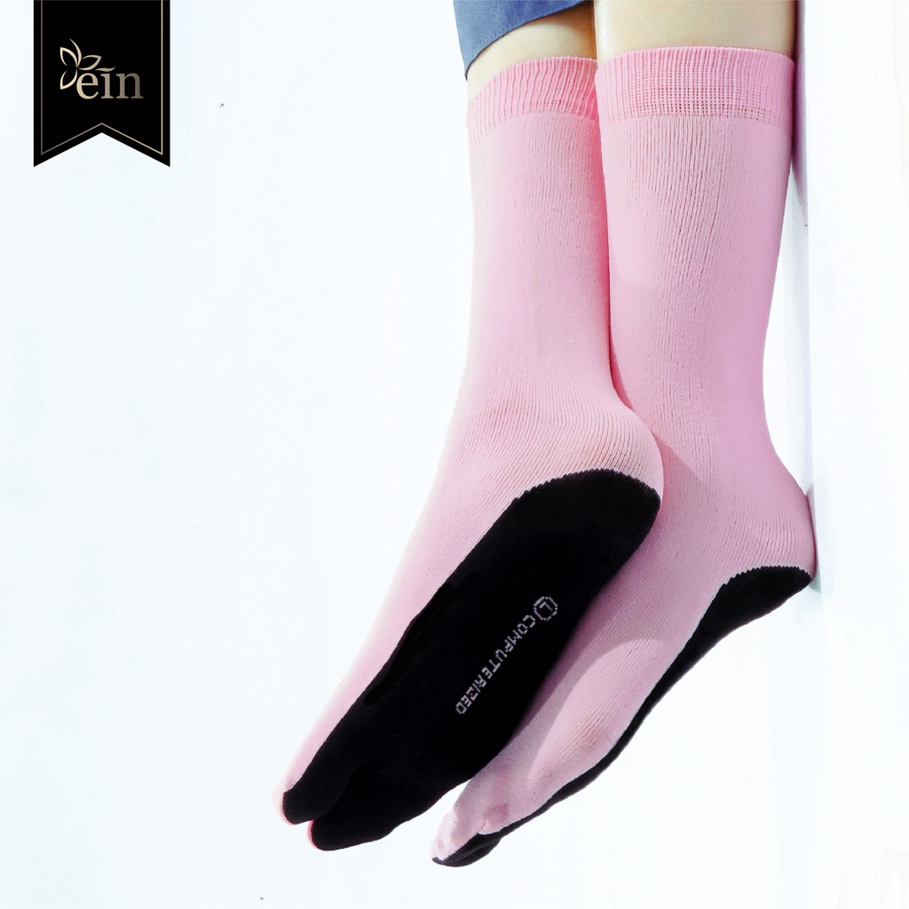 Einsock Kaos Kaki Jempol Muslimah Telapak Hitam Light Pink
