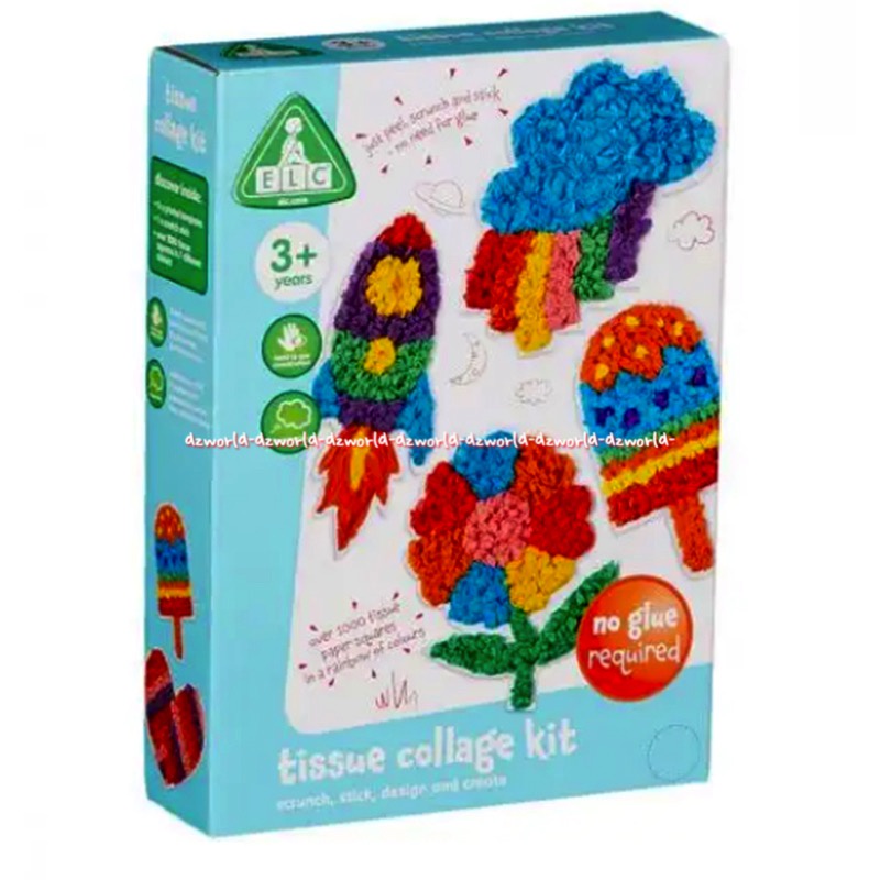 ELC Tissue Collage Kit Stick no Glue Design Create Mainan Kreasi Dari Kertas Warna Warni Usia 3+