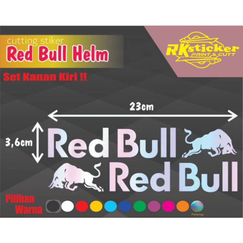 CUTTING STICKER RED BULL - STIKER RED BULL HELM - STIKER HELM KYT TT Course Dll