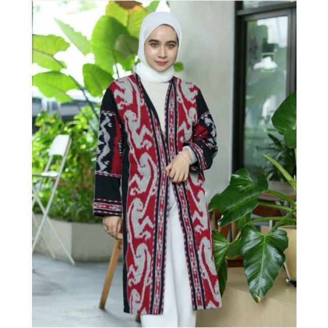 READY STOCK - outer tenun - cardigan tenun - baju tenun wanita - outer tenun modern -blouse tenun - 