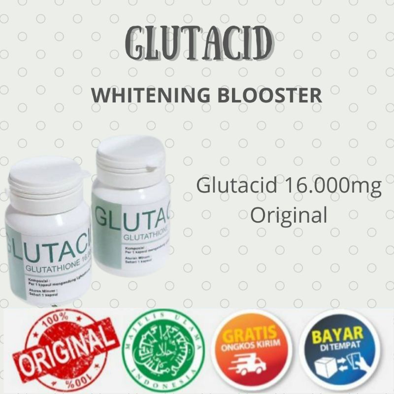 [ TERLARIS ] SUPLEMEN PEMUTIH BADAN ALAMI | GLUTACID WHITENING BLOOSTER | BPOM, 100% ORIGINAL