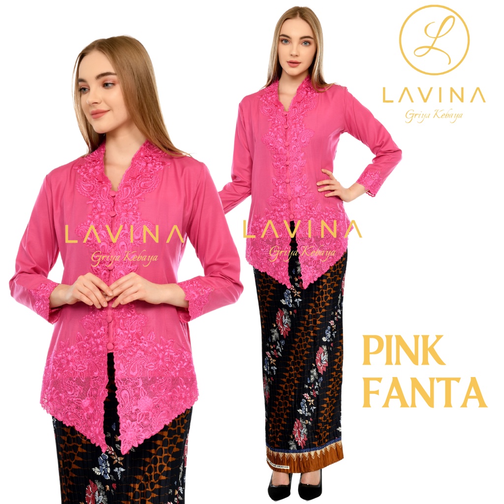 (BISA COD – REALPICT) KEBAYA ENCIM PINK FANTA BORDIR UKURAN SAMPAI XXXXXL