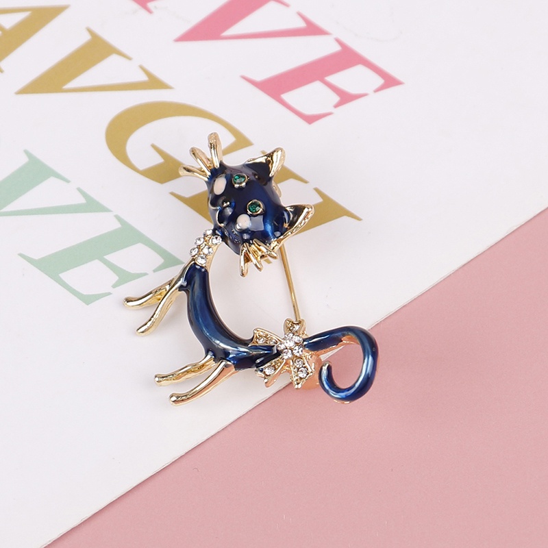 &lt; E2id &amp; &gt; Bros Pin Desain Kucing Biru Untuk Wanita