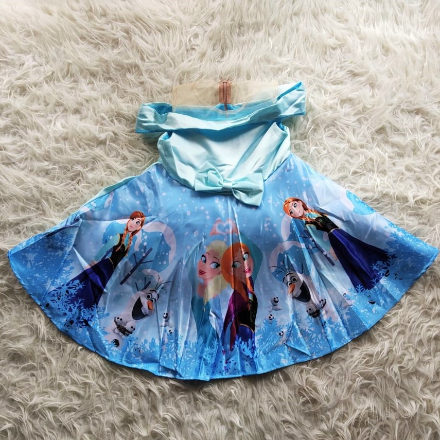 DRESS ANAK IMPOR BLUE SISTER FROZEN MA23E