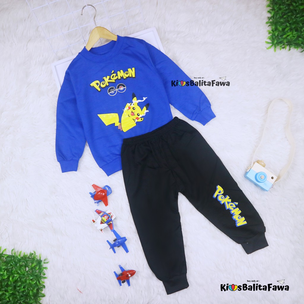 (LAKI) Setelan Ariel Kids 1-5 tahun / Baju Anak Joger Cowok IMPORT Sweater Bawahan Jogger Bahan Kaos