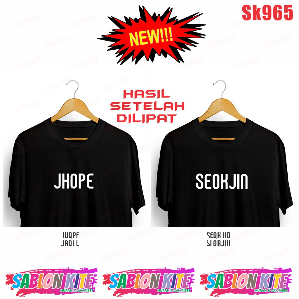 MURAH!!! KAOS KPOP MEMBER KATA ILUSI SK965 JK NAMJOON SUGA V JHOPE JIN JIMIN UNISEX