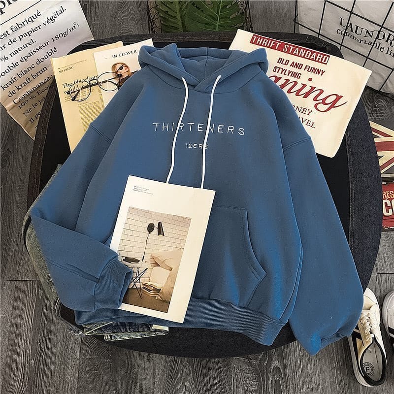 THIRTENERS Jaket Sweater Pria wanita murah l Hoodie Bahan Fleece asli