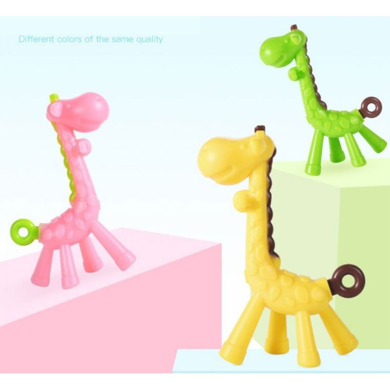 LYSASHOP - GIGITAN BAYI MAINAN TEETHER BENTUK JERAPAH BUAH - BUAHAN dan SIKAT GIGI PISANG-3