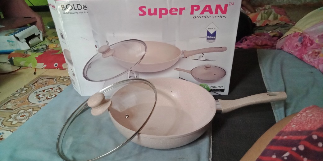 Bolde Super Pan Granite + Tutup Kaca 28cm Beige Induksi Glass Lid
