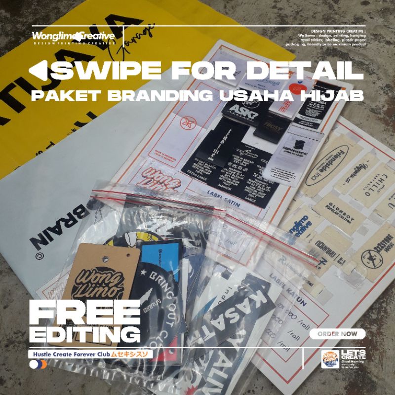 

PAKET ONLINE SHOP / PAKET BRANDING BRAND HIJAB / PAKET KEMASAN MERK HIJAB / LABEL KATUN / HANGTAG CLASSIC / POLYMAILER / STICKER SABLON / ROLL PAPER