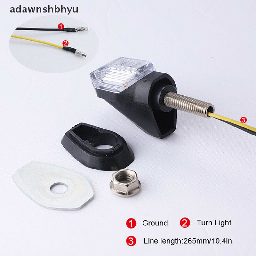 Adawnshbhyu 2x Universal Motor 1LED Amber Turn Bike Indikator Sinyal Lampu Blinker