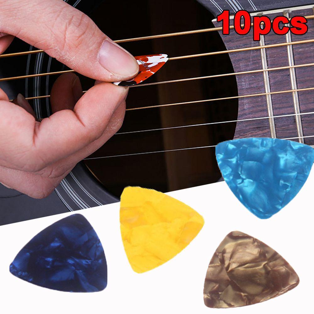 Needway   Celluloid 10pcs Instrumen Segitiga Antislip Plectrum