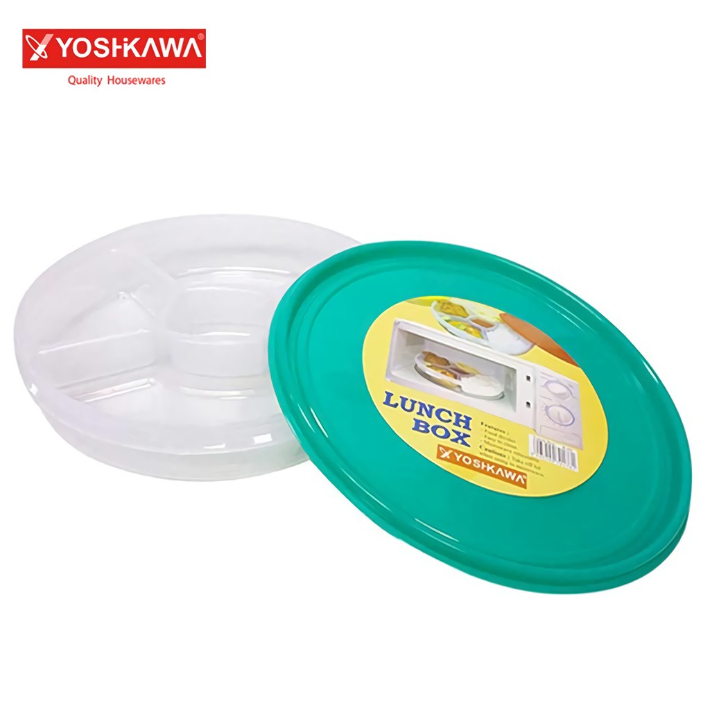 

YOSHIKAWA Tempat Makan Diameter 25 CM 5 Sekat EVL-K-05 Hijau