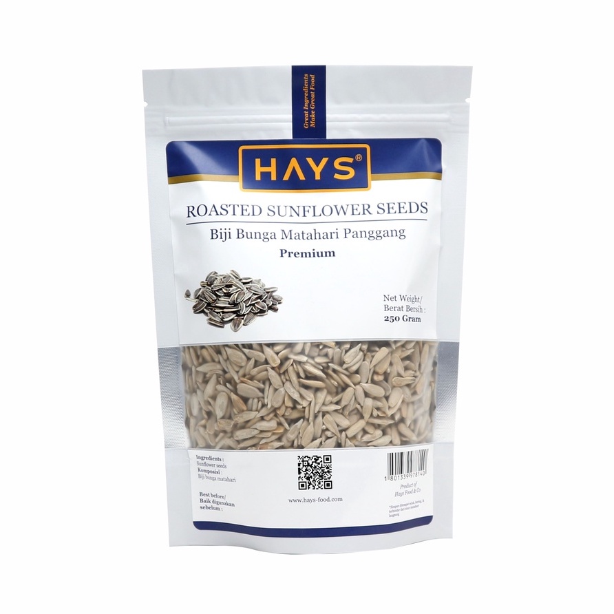 Roasted Sunflower Seeds 250 GRAM /  Biji Bunga Matahari Panggang 250 GRAM / Kuaci / Kwaci 250 GRAM - HAYS