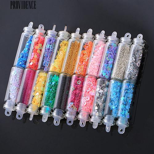 [Bayar Di Tempat] 20 Pcs Mini Botol Kaca Nail Art Tips Stiker Dekorasi Manicure DIY Aksesori