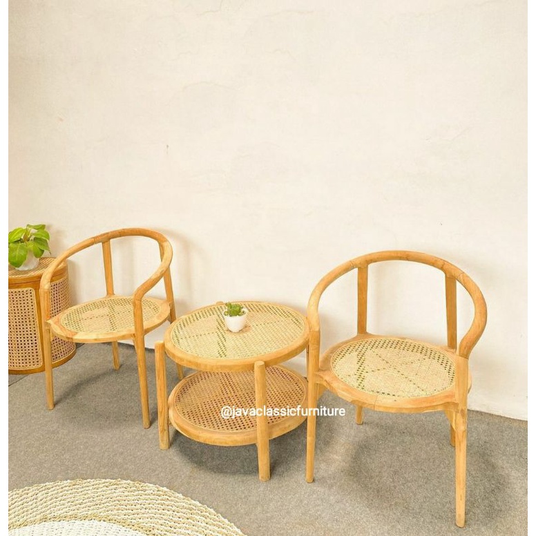SET KURSI TERAS ROTAN SANTAI ROTAN RETRO VINTAGE BAHAN KAYU JATI BERKUALITAS FINISHING NATURAL FURNITURE MEBEL JEPARA-2