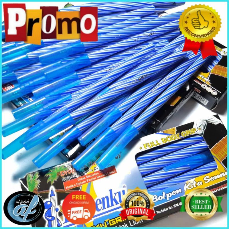 

[12 PCS] PULPEN / BOLPOINT ULIR BOLPENKU BIRU LIMITED