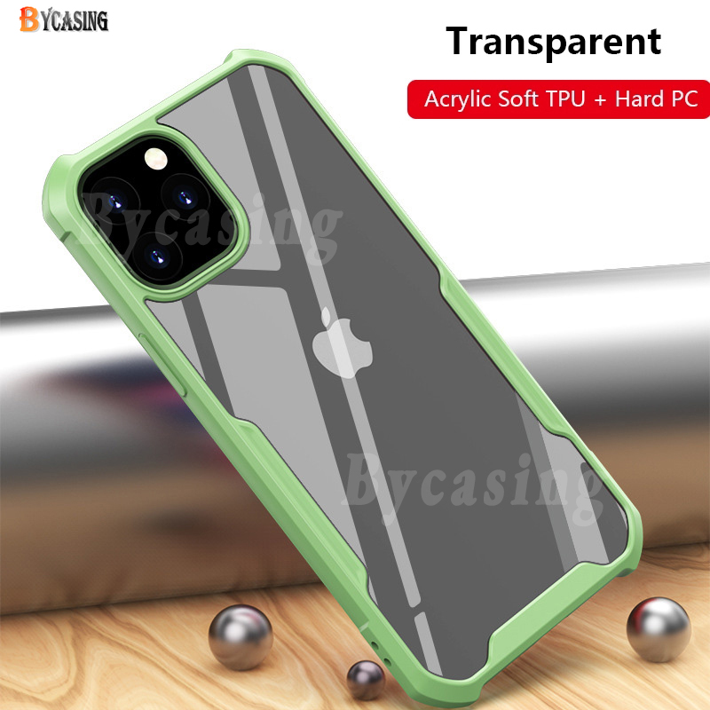 Case Bumper Desain Militer Bahan Akrilik Transparan Anti Jatuh Untuk Iphone 6 6s 7 8 Plus X Xr Xs Max