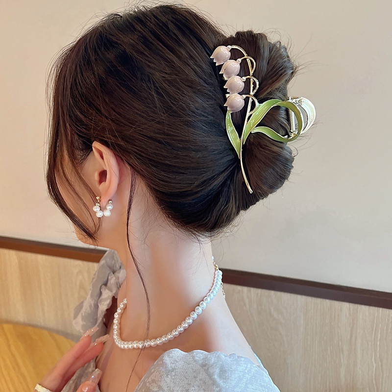 Jepit Rambut Bentuk Bunga Lily Bahan Metal Untuk Wanita