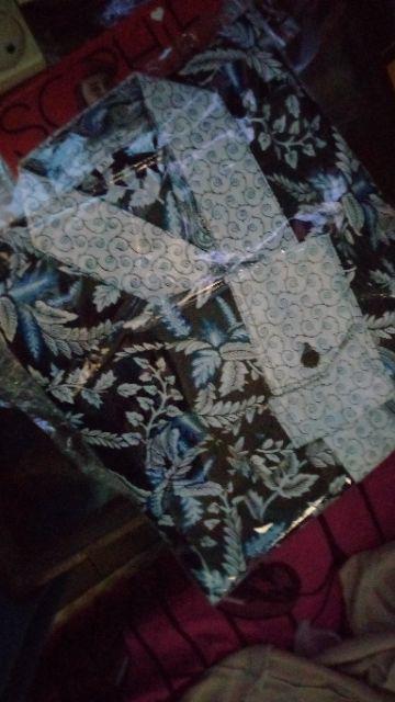 Warung Batik Hrb026 Kenongo Kemeja Tosca Pendek Pekalongan Padi M L Xl Sogan Halus Kemeja Batik
