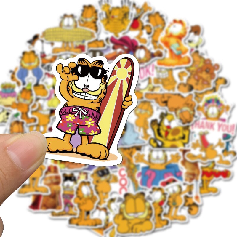 50pcs Anime cartoon stickers Garfield stickers for DIY Luggage Laptop Skateboard Motorcycle Bicycle stickers