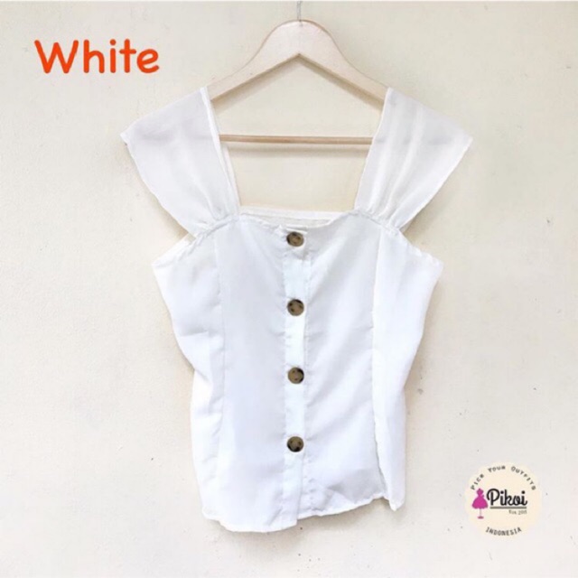 Blouse putih cewek lucu / blouse jalan cantik / blouse pantai murah / blouse putih murah lucu / 1641