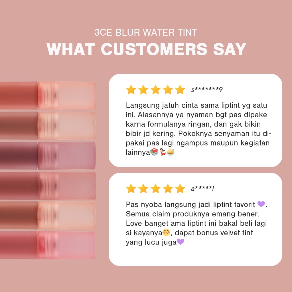 3CE Blur Water Tint #Bake Beige 4.6g | Water Gel / Soft Matte / Light Blur Effect / Long-Lasting