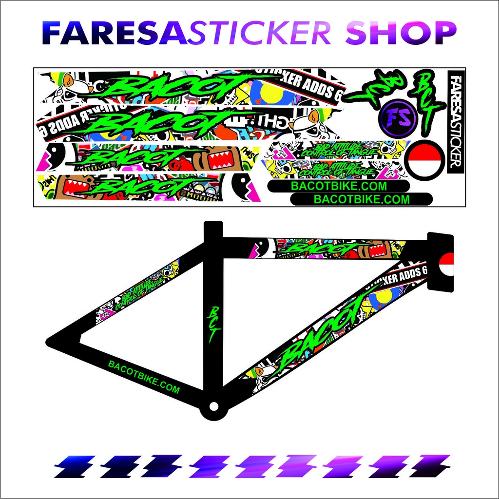 

(COD) STRIPING STICKER SEPEDA LIST BODY, POLET BACOT NAMA HIJAU TERBARU