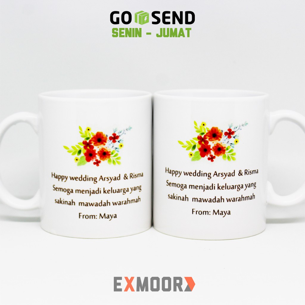 Mug Couple Pengantin Banjar Hijab untuk Kado Pernikahan