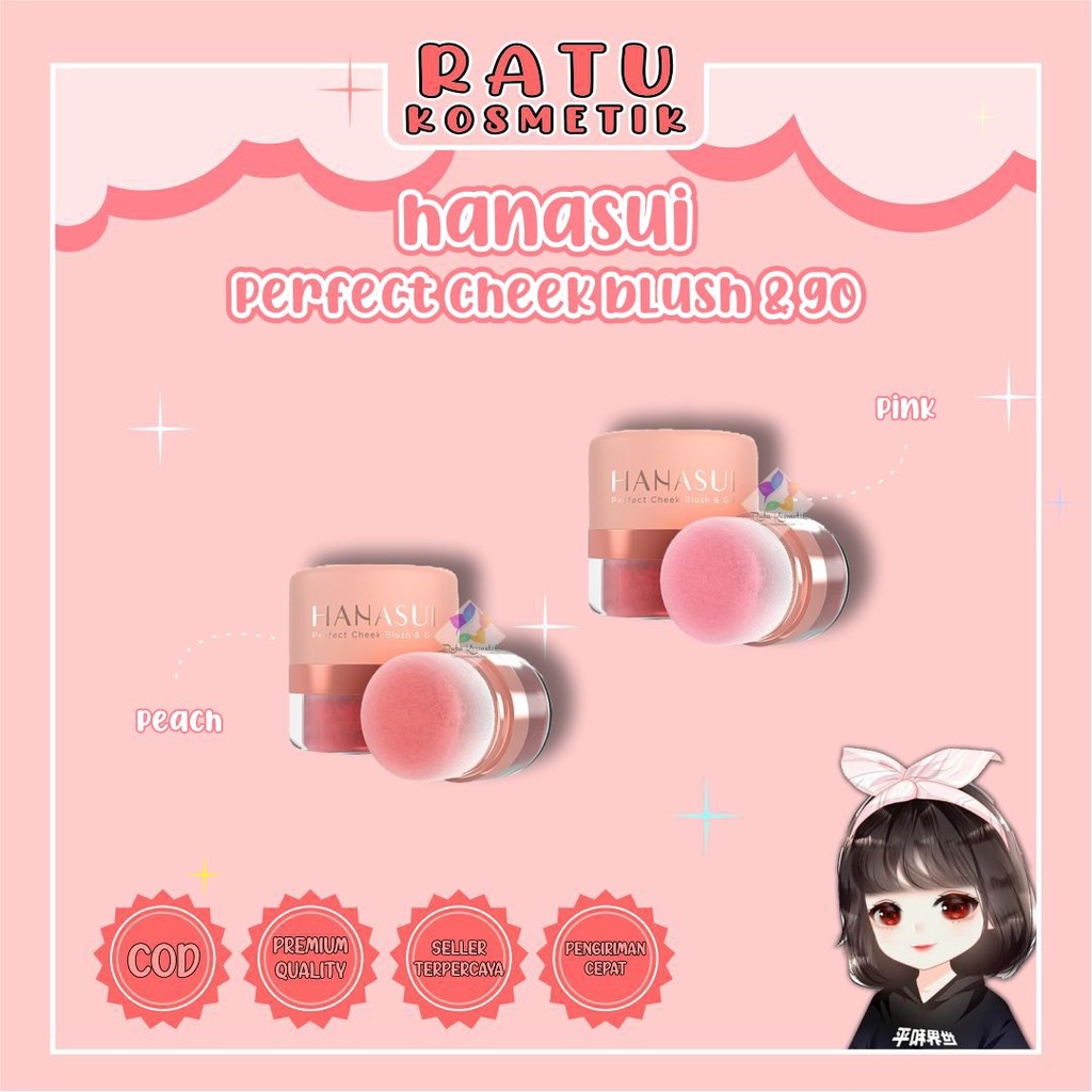 ❤ RATU ❤ Hanasui Perfect Cheek Blush &amp; Go 2.5g | Powder Blush On BPOM✔️