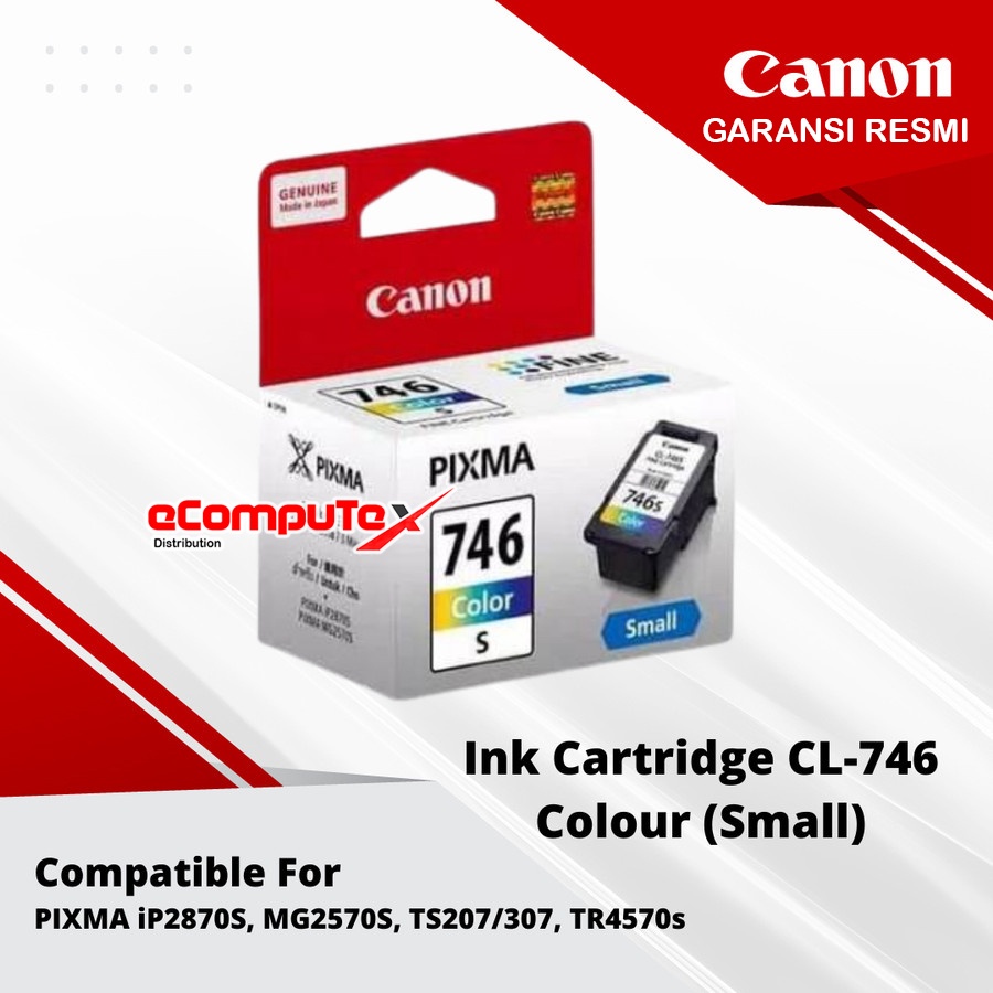 CARTRIDGE CANON 746 SMALL COLOR / TINTA CATRIDGE CANON 746S COLOUR ORIGINAL - RESMI