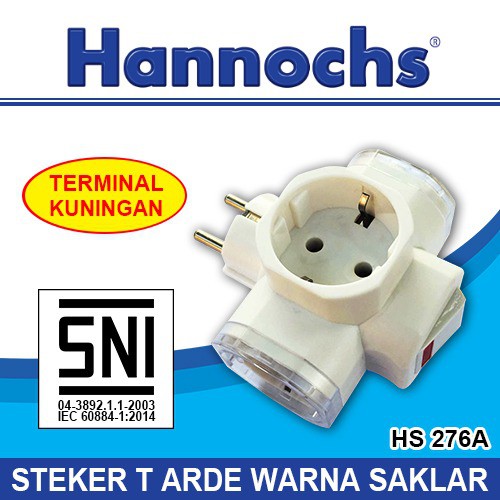 HANNOCHS Over Steker T Arde HS 276A / Colokan Cabang Tiga Saklar