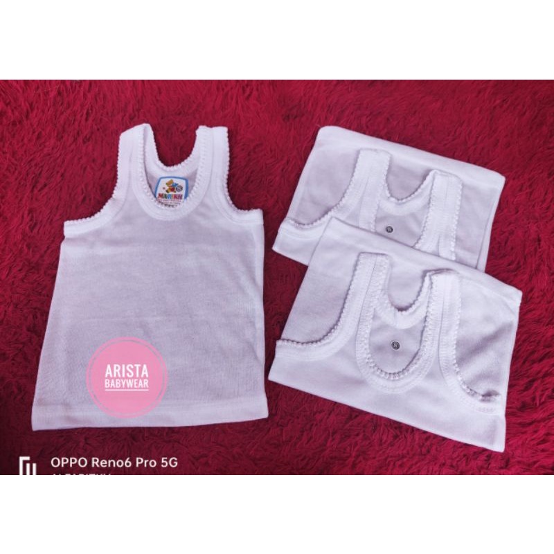 (Ecer/satuan) SINGLET PUTIH POLOS bayi&amp;anak size S,M,L,XL