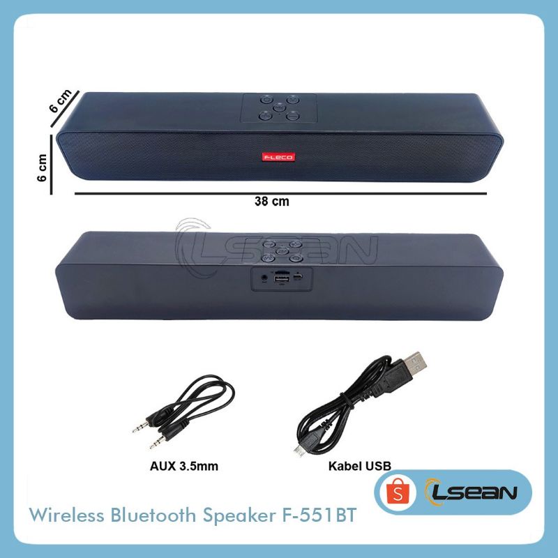 Speaker soundbar bluetooth wireless F-551BT untuk Laptop / PC /Gaming