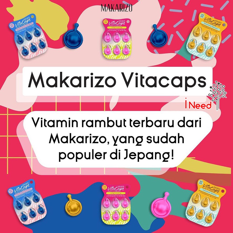 (INEED) Makarizo Vitacaps Hair Vitamin - Vitamin Rambut Kapsul 6x1ml