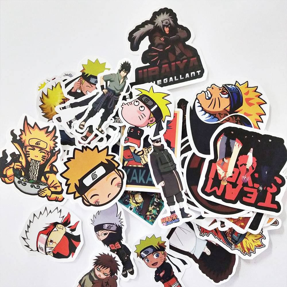 50pcs Cartoon Anime Naruto Handbook Stickers Luggage Laptop Waterproof Stickers